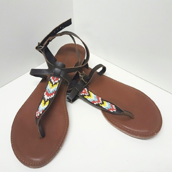 MOSSIMO Supply Co. Beaded T-Strap Sandals - Picture 2 of 5